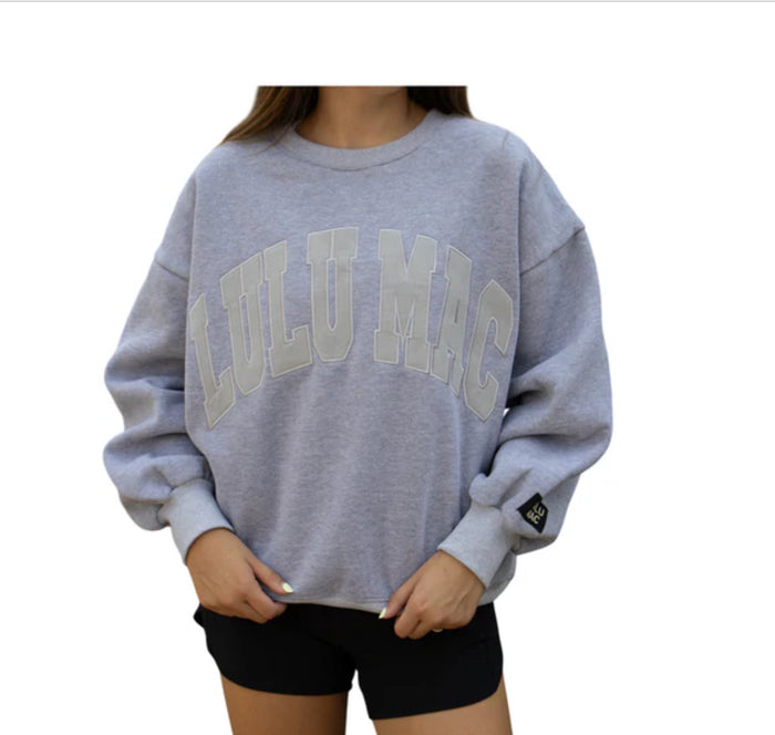 LULU MAC-MONO LT GREY SWEATSHIRT
