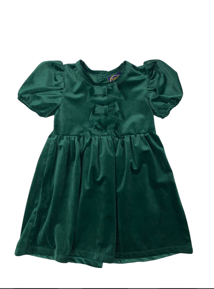 Emma Jean Chelsea Bow Dress–Emerald