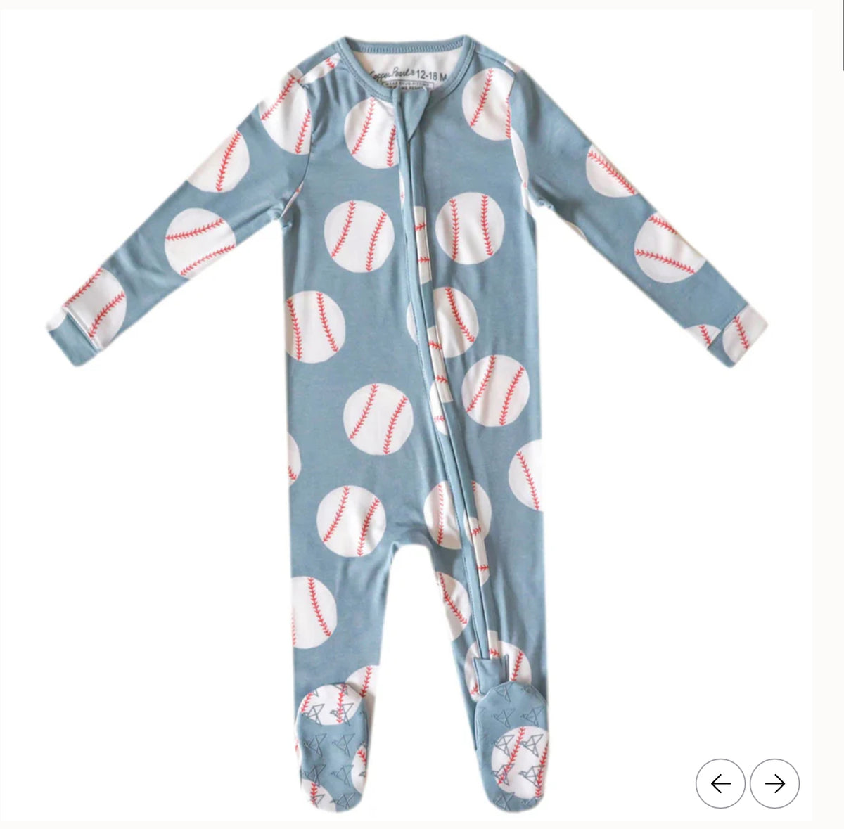 Copper Pearl Zip Footie 3-6m