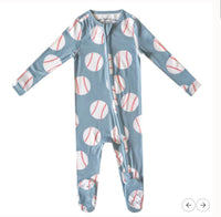Copper Pearl Zip Footie 3-6m
