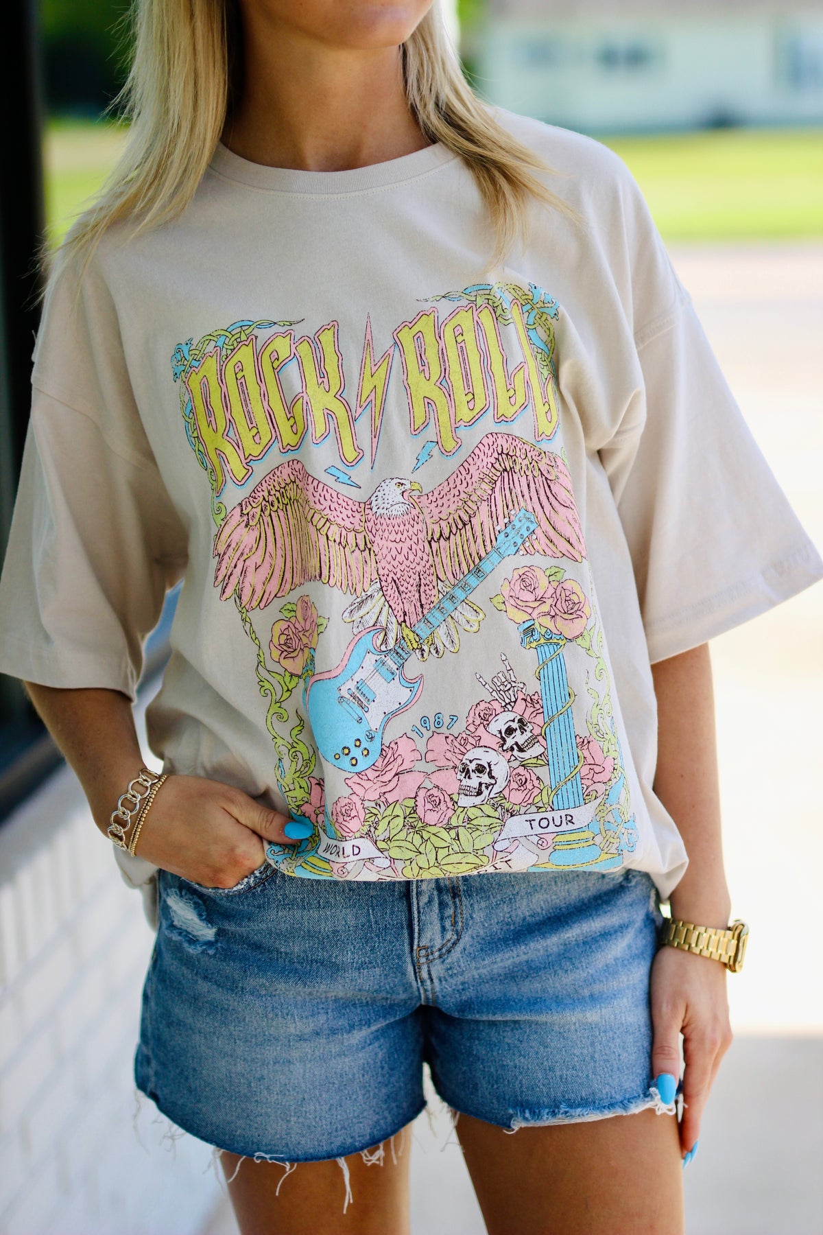 Rock N Roll Free Spirit Graphic Top