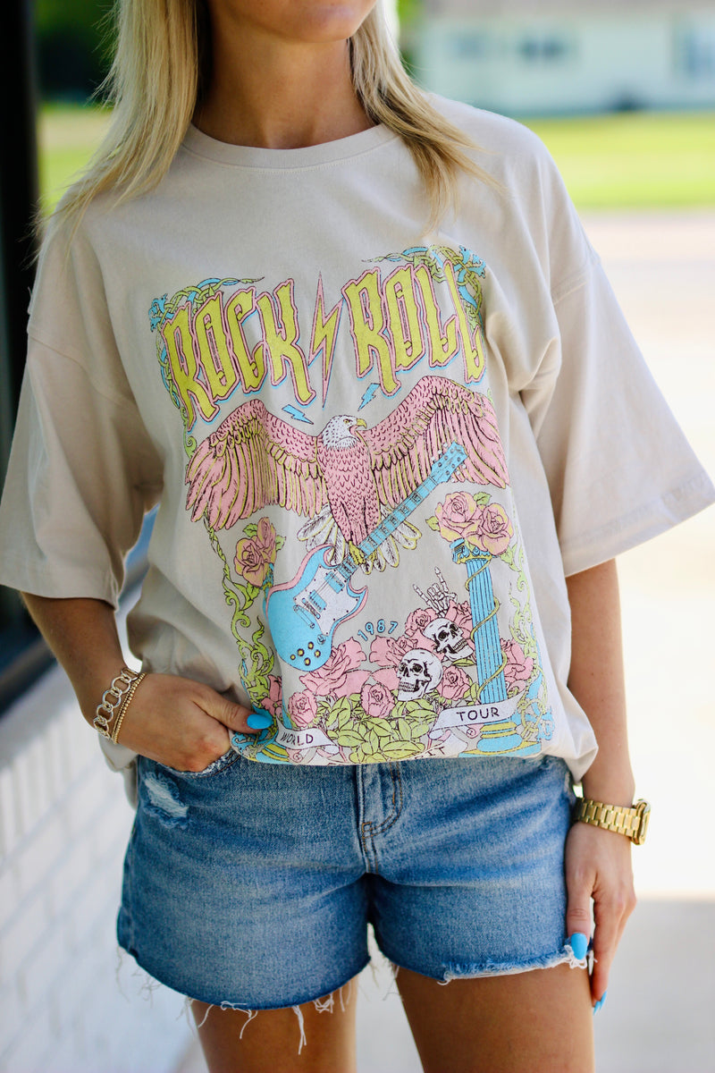 Rock N Roll Free Spirit Graphic Top