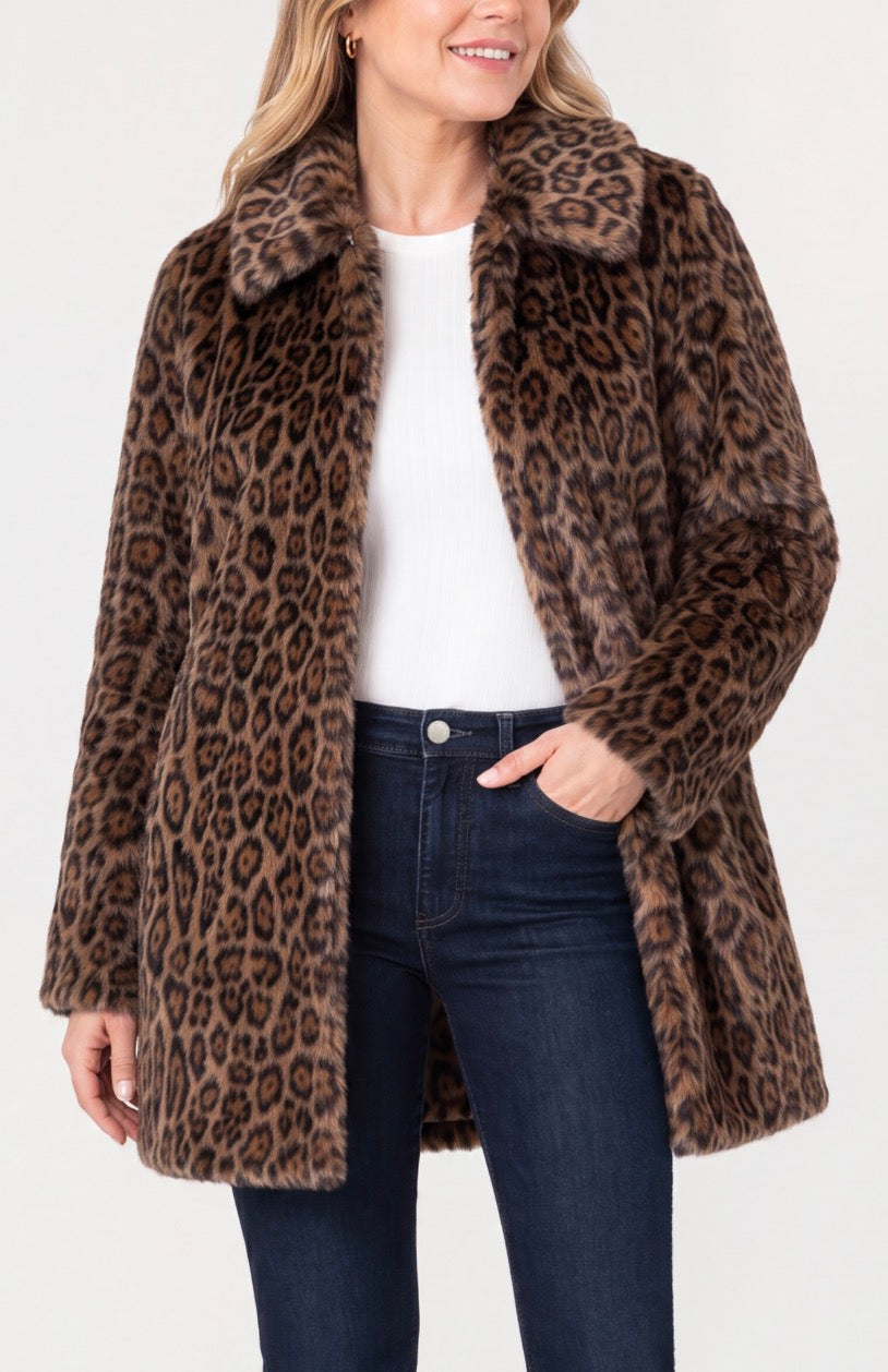 Liverpool Collared Faux Fur Coat