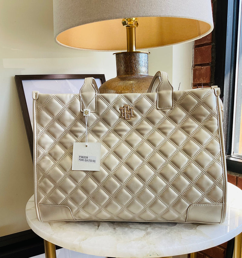 Caroline Hill Shane Tote Pearl Quilted DQ