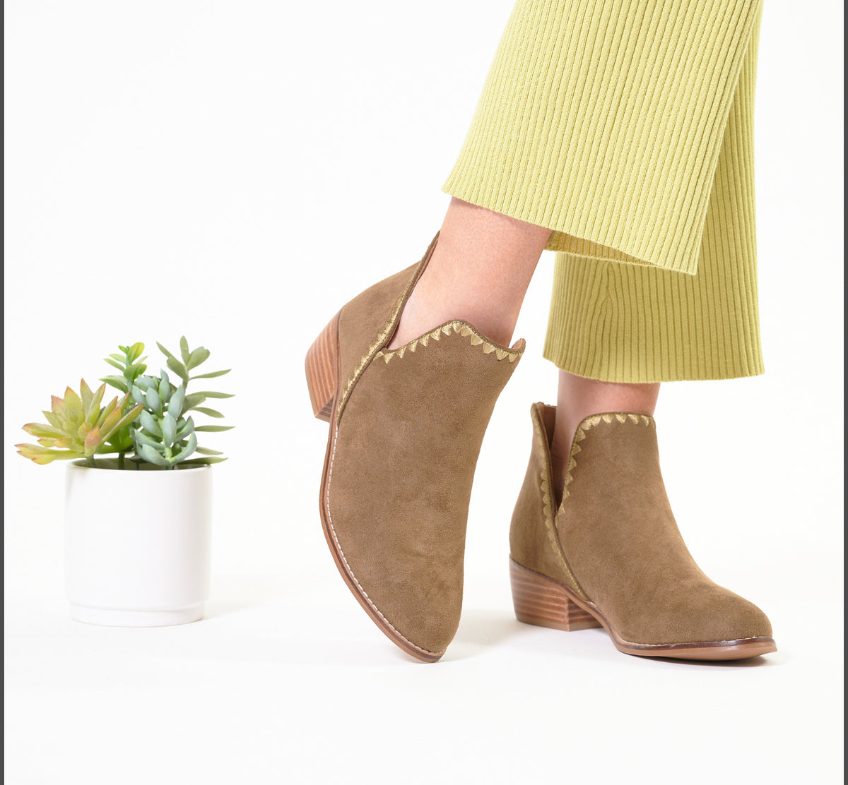 Corkys Spice it Up Camel Faux Suede Booties