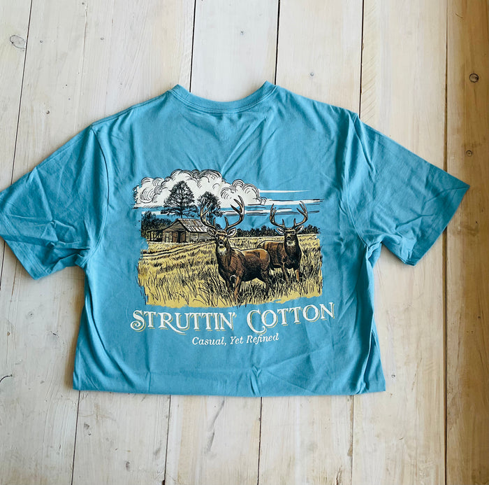 Struttin Cotton- Double Vision Pocket Tee - Beachwash