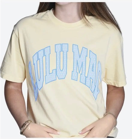 Lulu Mac Polka Dot Adult Yellow Comfort Colors Tee