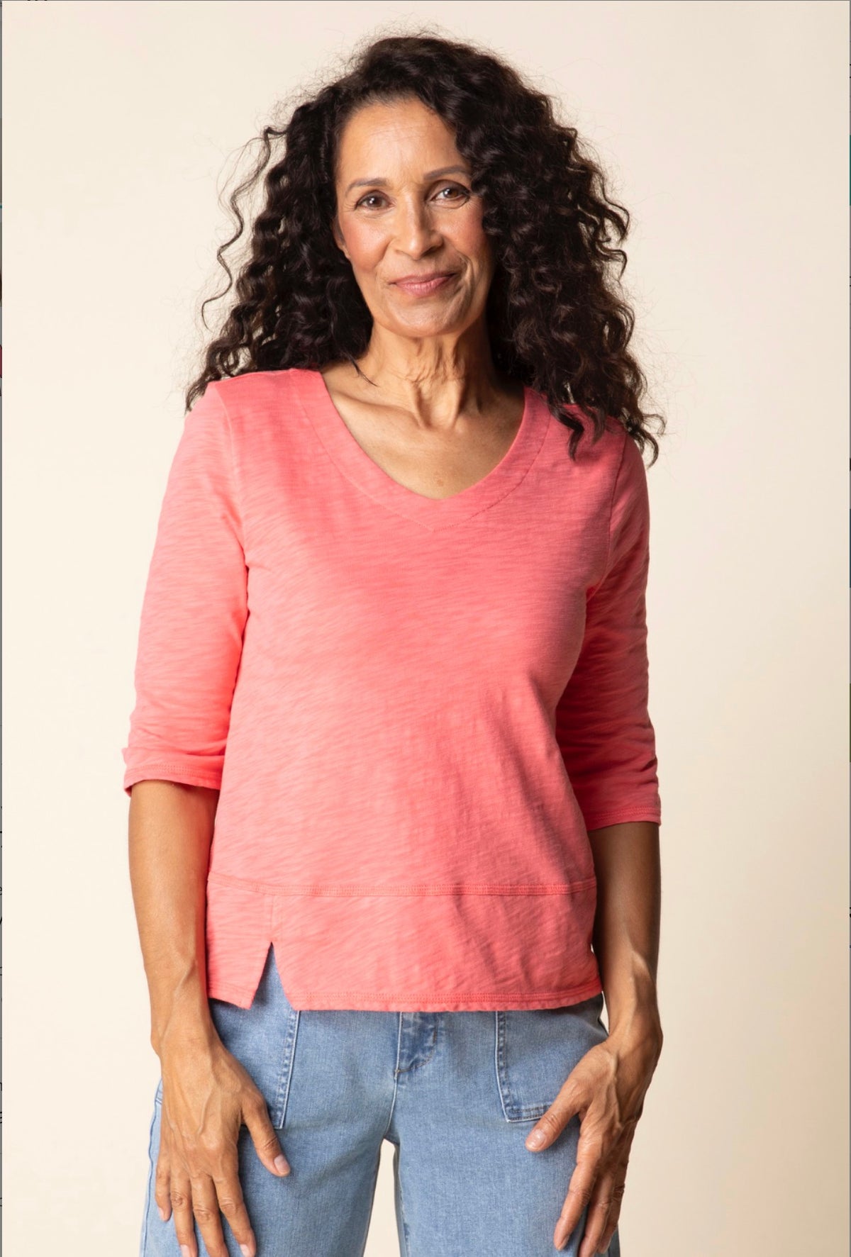 HABITAT COTTON PEBBLE ELBOW SLEEVE TEE