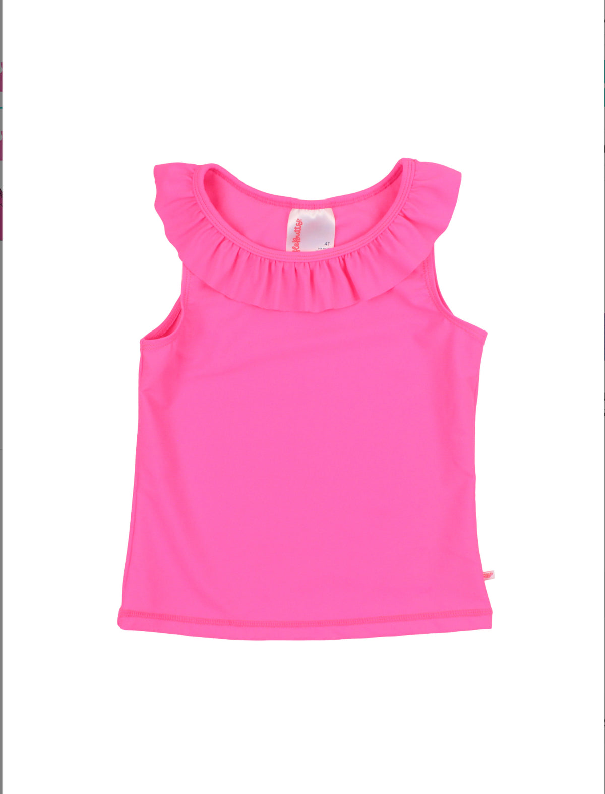 RuffleButts Neon Magenta Active Ruffle Tank Top