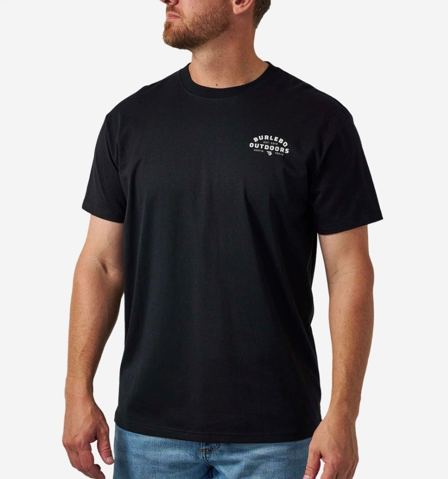 Burlebo-SHORT SLEEVE TEE - BURLEBO OUTDOORS LOGO - BLACK