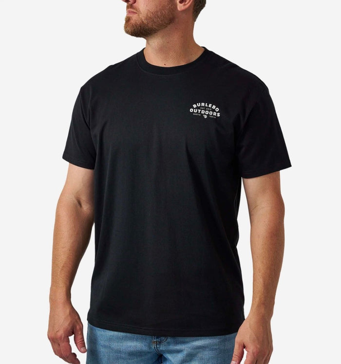 Burlebo-SHORT SLEEVE TEE - BURLEBO OUTDOORS LOGO - BLACK