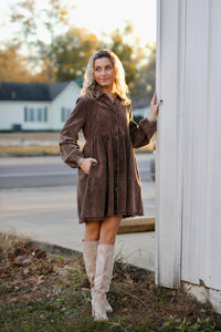 Brown Corduroy Dress