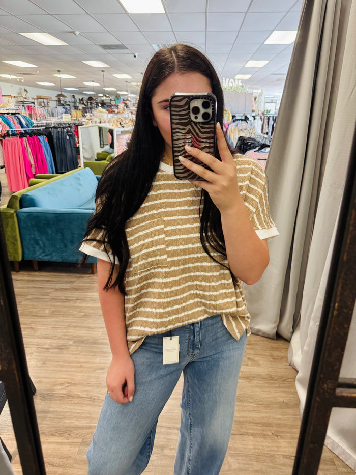 TEXURED STRIPE KNIT TOP