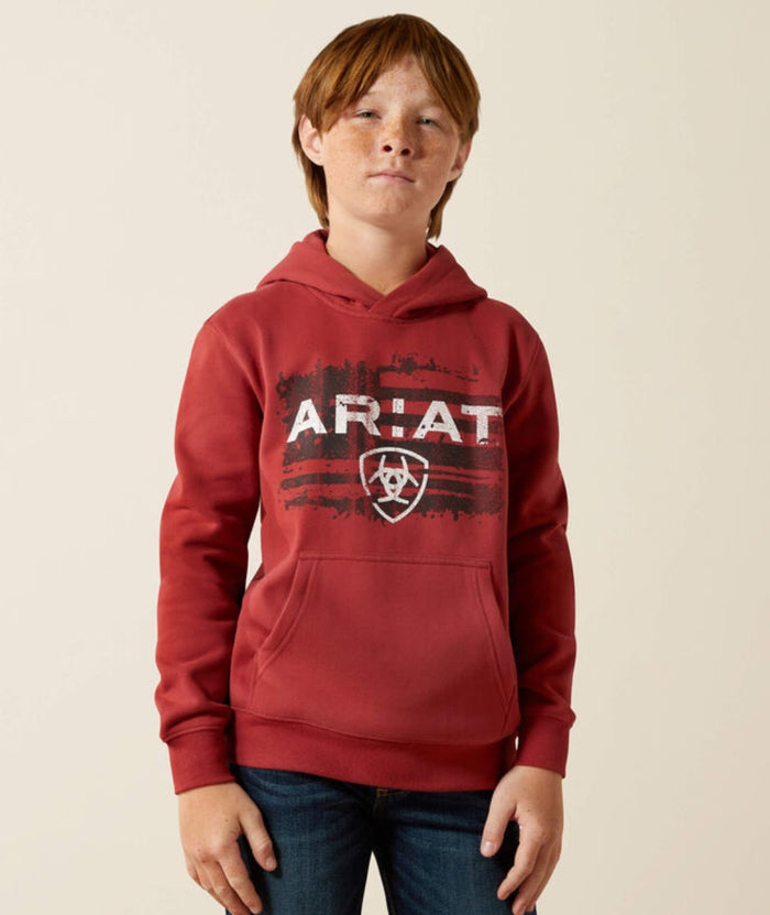 Youth Ariat Liquid Stamp Flag Hoodie