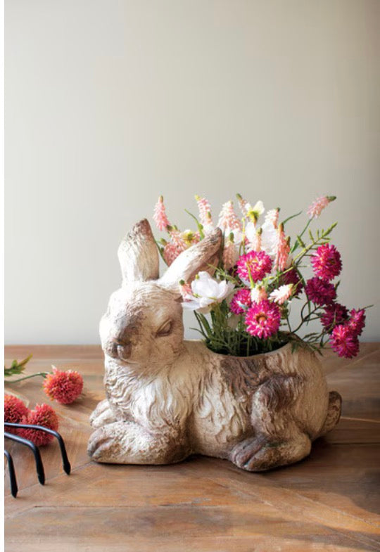 Faux Concrete Rabbit Planter