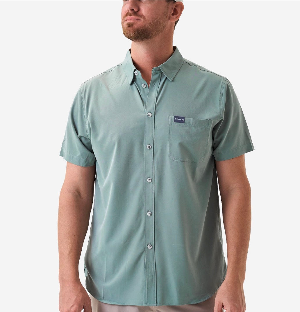 Burlebo-Performance Button Up-SAGE