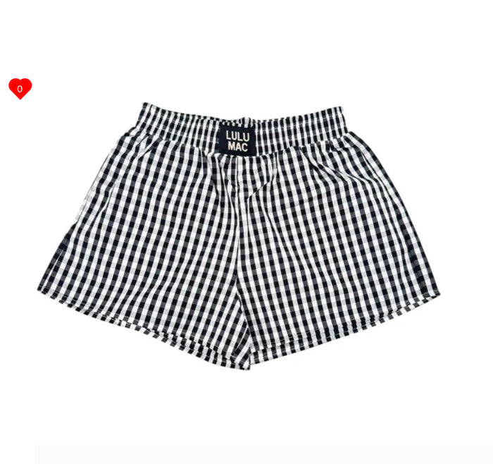 LULU MAC BXGH-BLACK GINGHAM BOXER SHORT