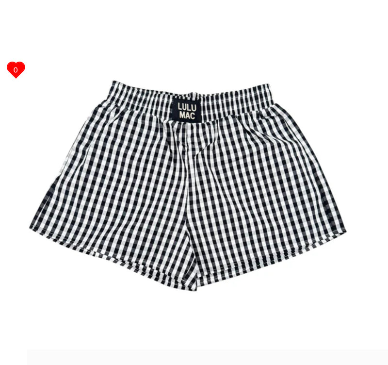 LULU MAC BXGH-BLACK GINGHAM BOXER SHORT