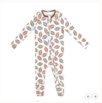Copper Pearl Zip Footie 0-3m
