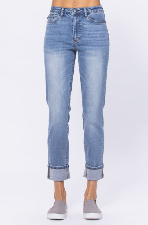 JUDY BLUE PLUS HIGH WAIST VINTAGE WASH BOYFRIEND