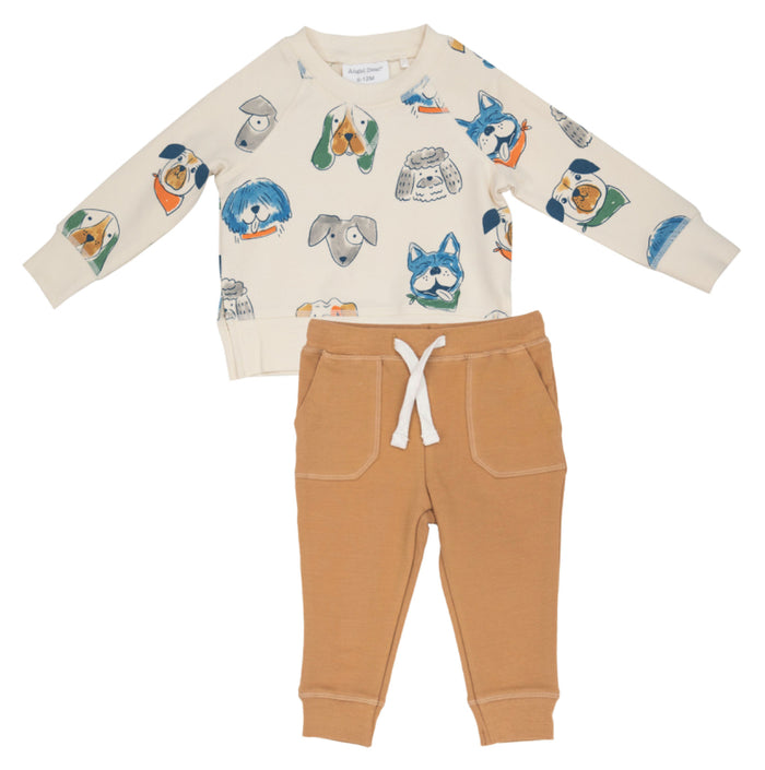 Angel Dear Furry Friends Raglan Sweatshirt And Jogger Set