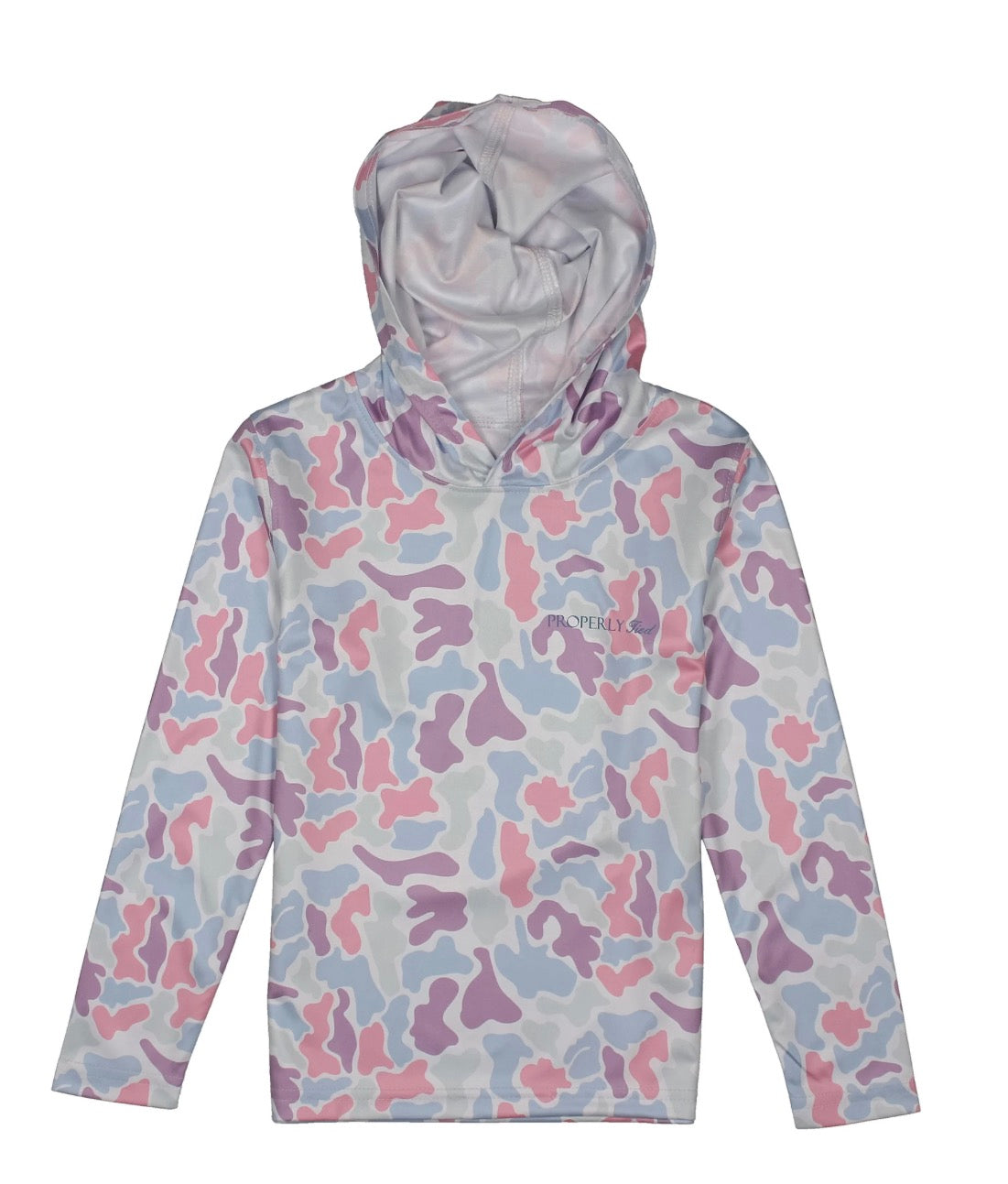 Properly Tied Girls Sportsman Performance Hoodie Cotton Candy Camo