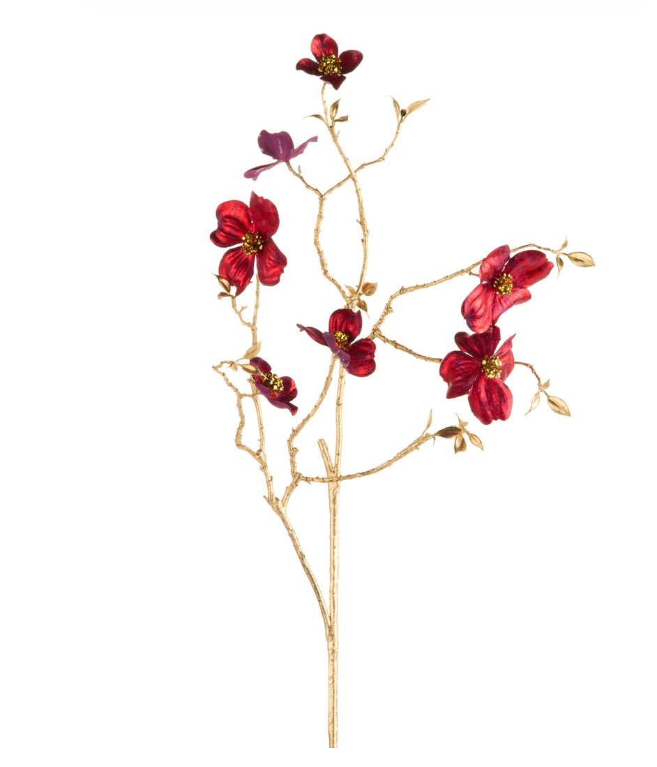 Raz 35” Burgundy Dogwood  Spray