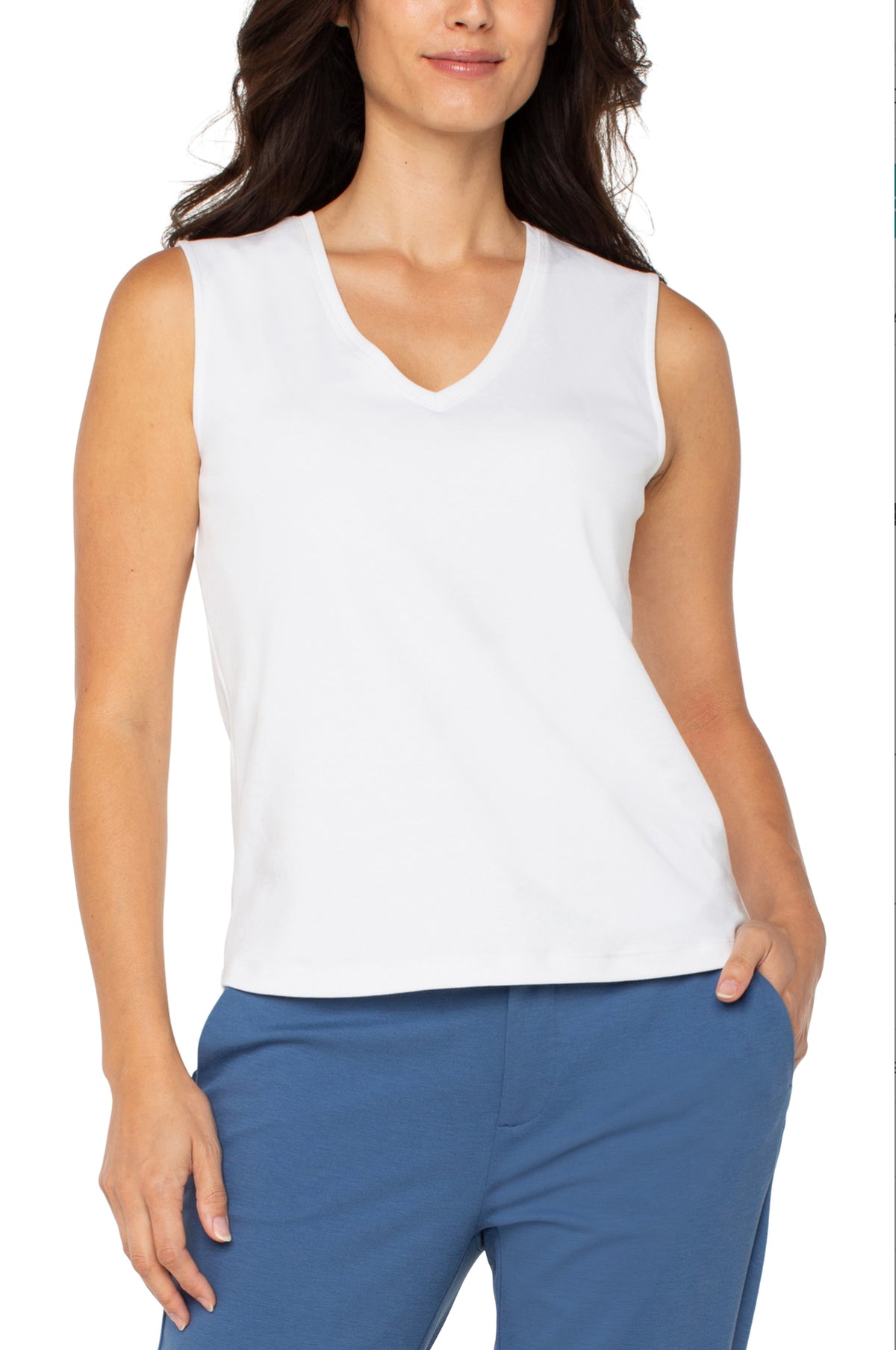 Liverpool sleeveless v neck knit top