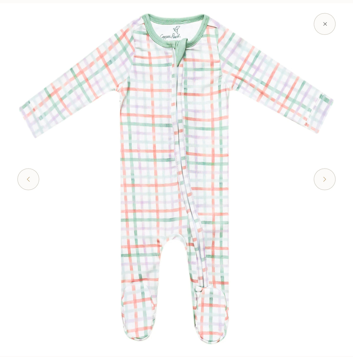 Copper Pearl Zip Footie 0-3m