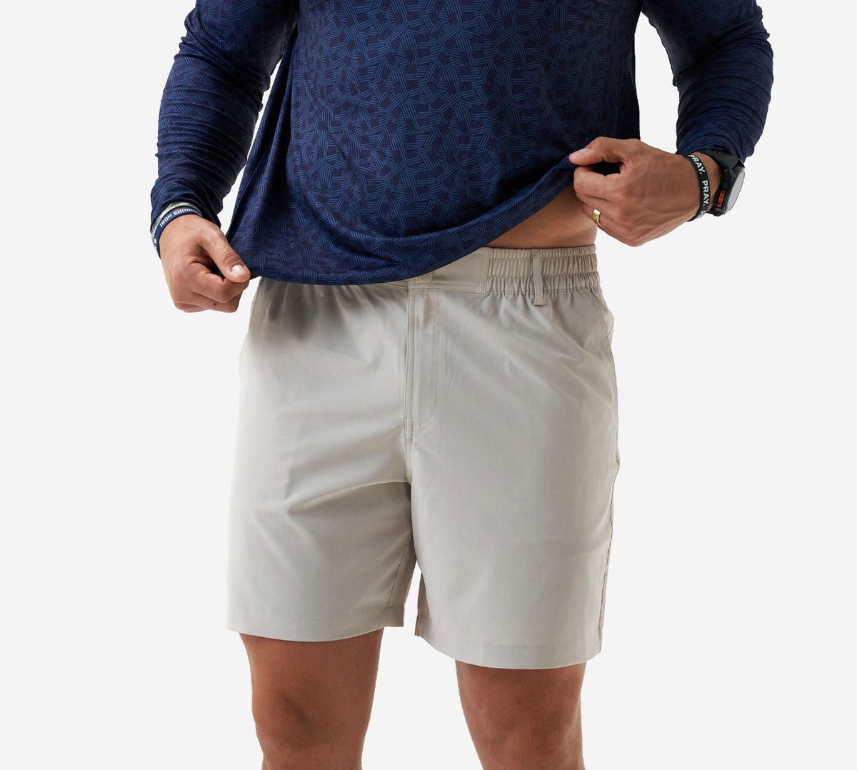 Burlebo- Everyday Short 7”-LIGHT KHAKI - OLD GLORY POCKET