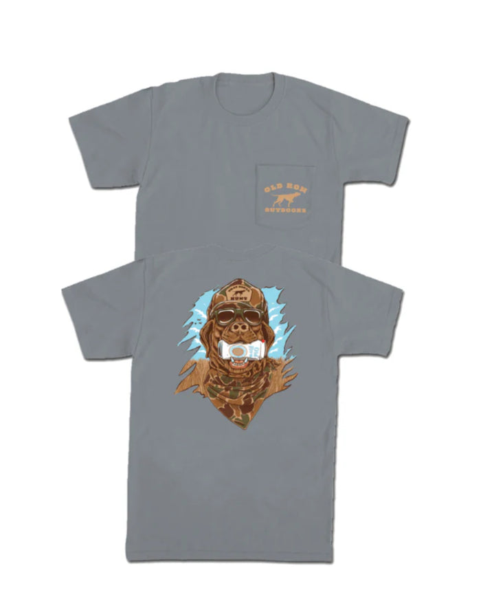 OLD ROW GBC Retro Can Camo Pocket Tee - Granite