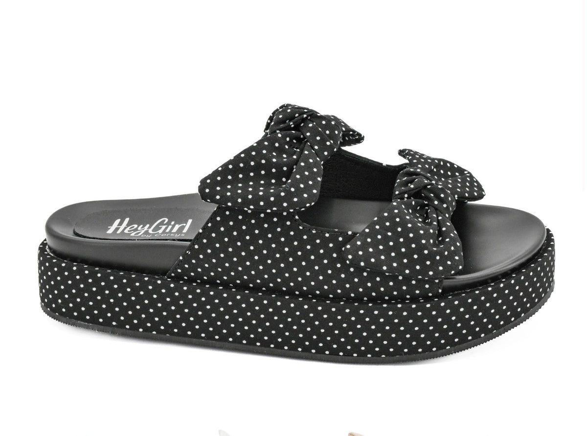 CORYS LIL BIT KNOTTY- Black White Polka Dots