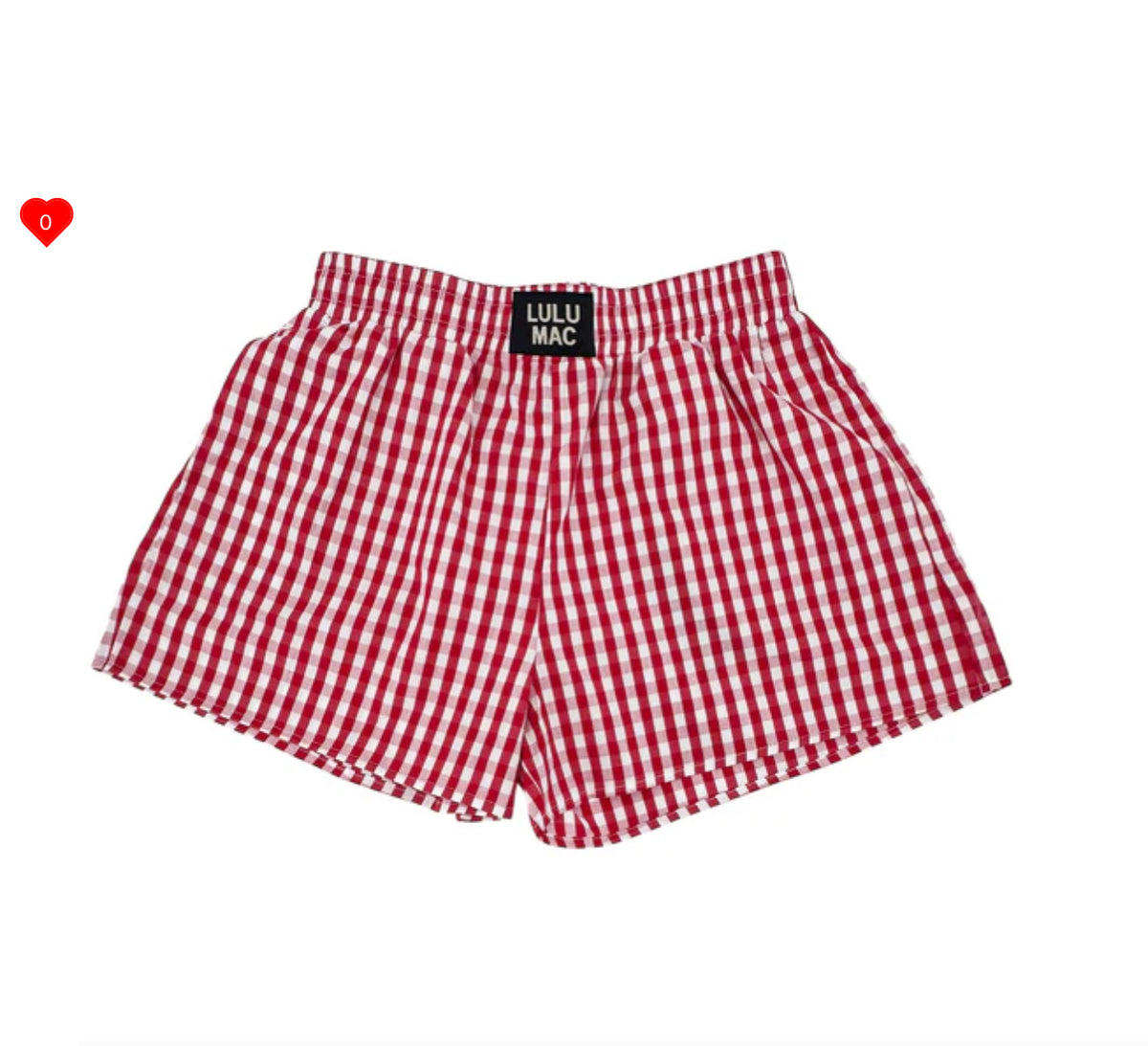 LULU MAC BXGH-RED GINGHAM BOXER SHORT