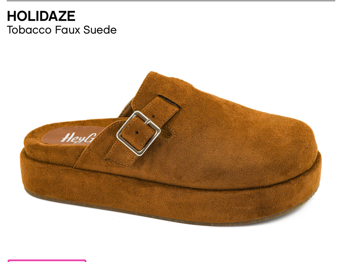 Corkys Holidaze Tobacco Faux Suede