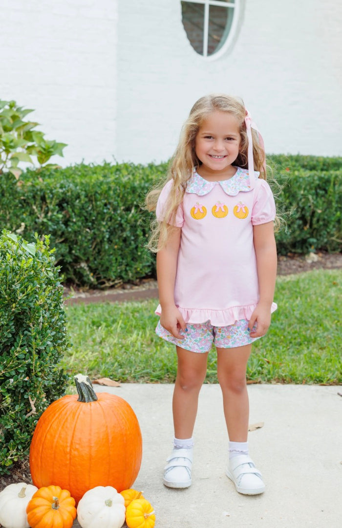 Trotter Street Pumpkin Floral Short Set