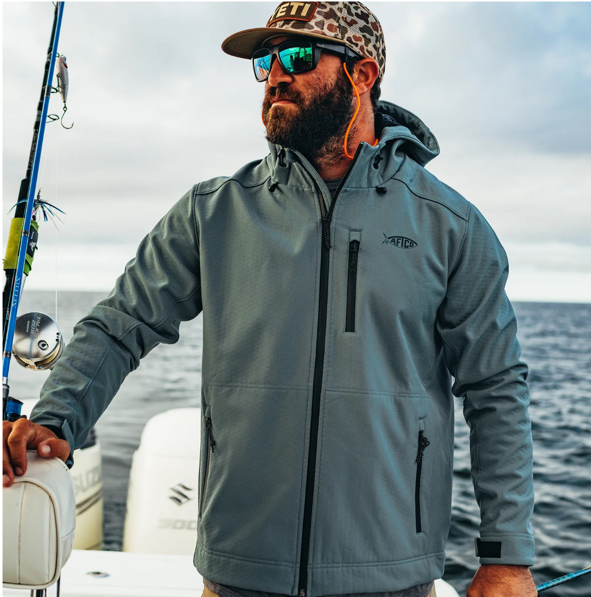 Aftco- Reaper Softshell Windproof Jacket- Charcoal