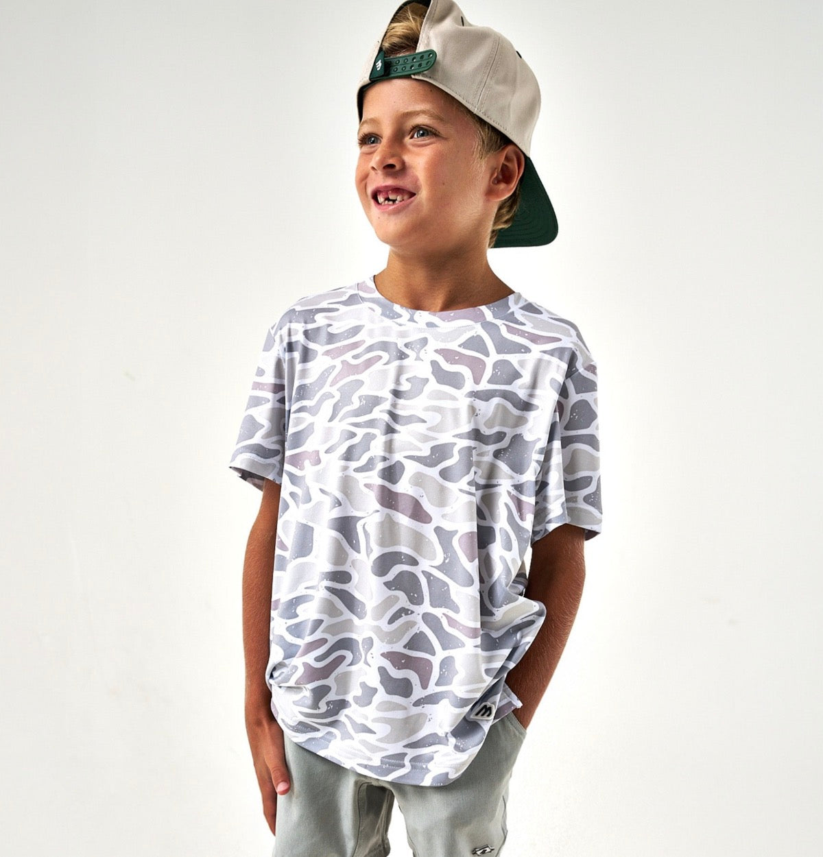 Burlebo-Boy’s GO TO TEE - WHITE CAMO