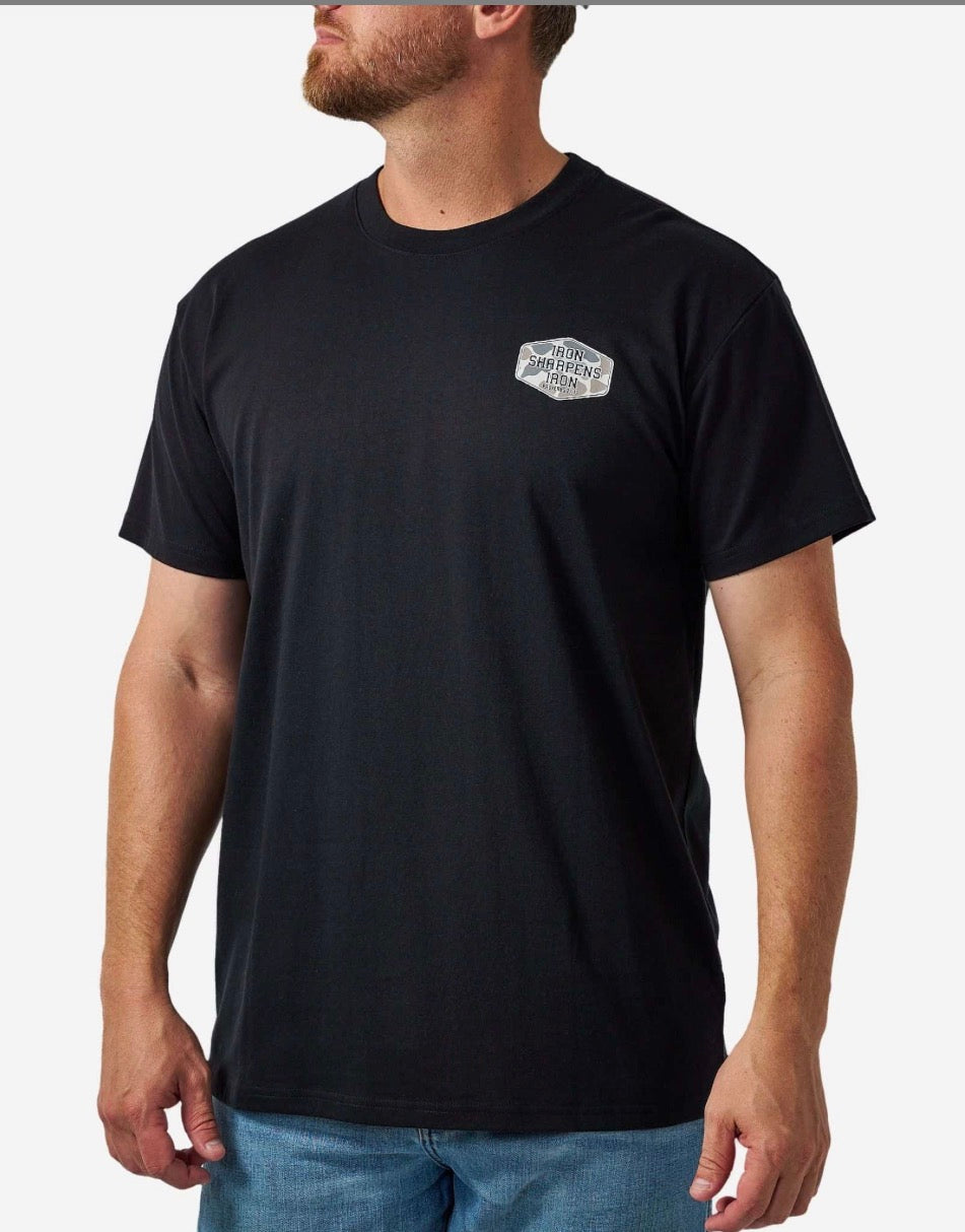 Burlebo-SHORT SLEEVE TEE - IRON SHARPENS IRON - BLACK