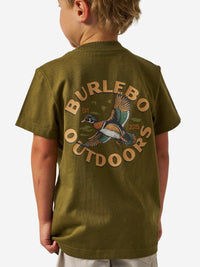 Burlebo-YOUTH SHORT SLEEVE TEE - WOOD DUCK - HUNTER GREEN
