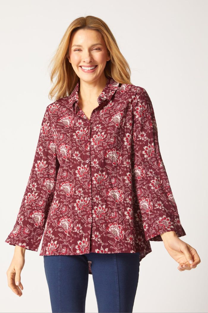 HABITAT FLORAL BLOCK PRINT SHAPED SHIRT