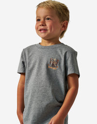 Burlebo-YOUTH SHORT SLEEVE TEE - CAMO DUCK DOGS - DARK HEATHER GREY
