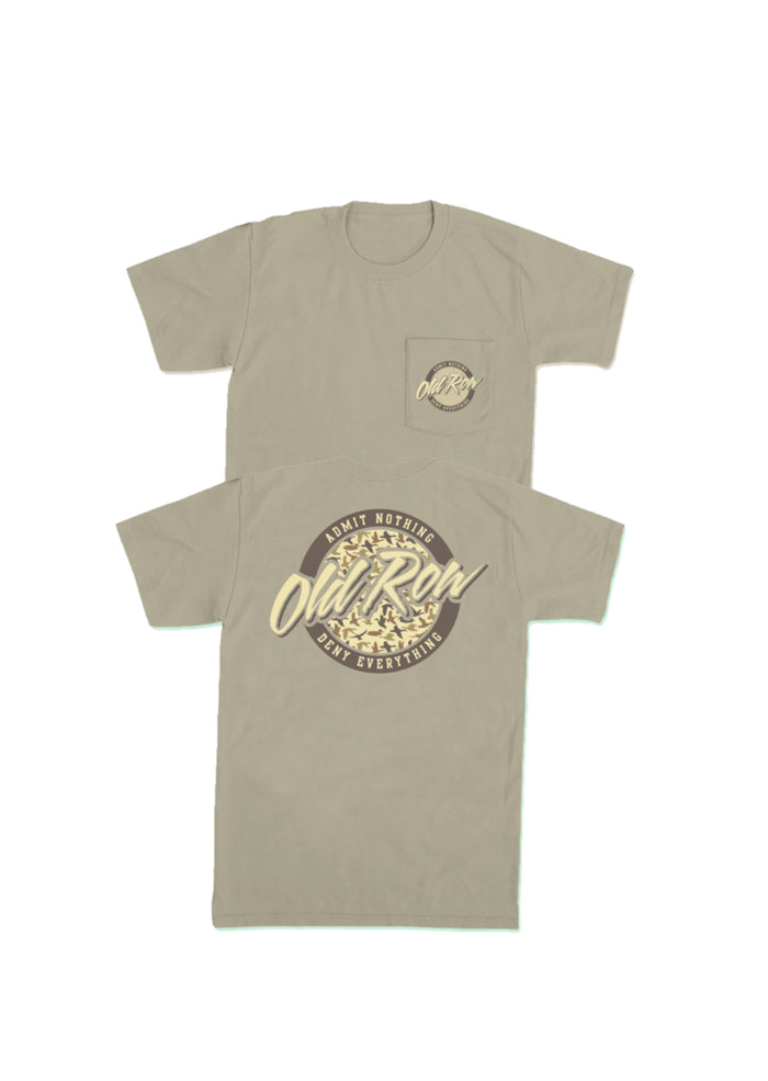 Old Row -Duck Camo Circle Pocket Tee-Sandstone