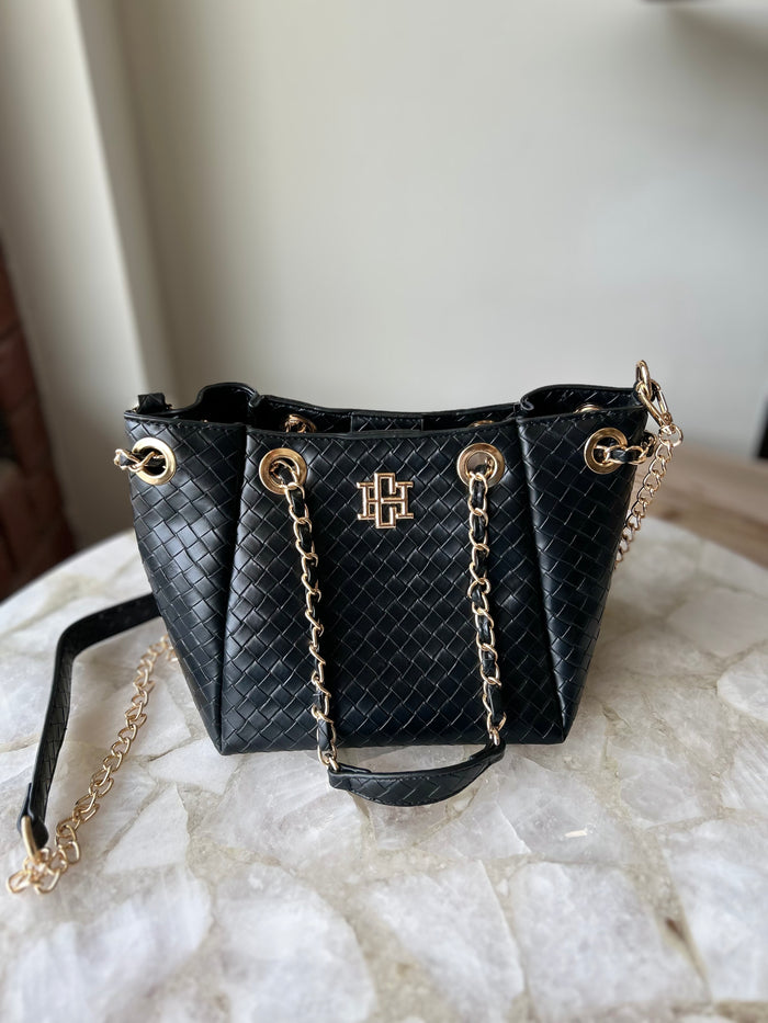 Caroline Hill Lainey Mini Tote - Woven Black