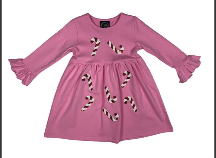 Emma Jean Candy Cane Applique Dress
