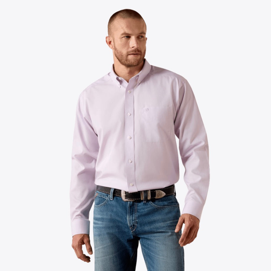 Ariat MNS Wrinkle Free Solid Pinpoint Oxford Classic Fit Shirt RHAPSODY