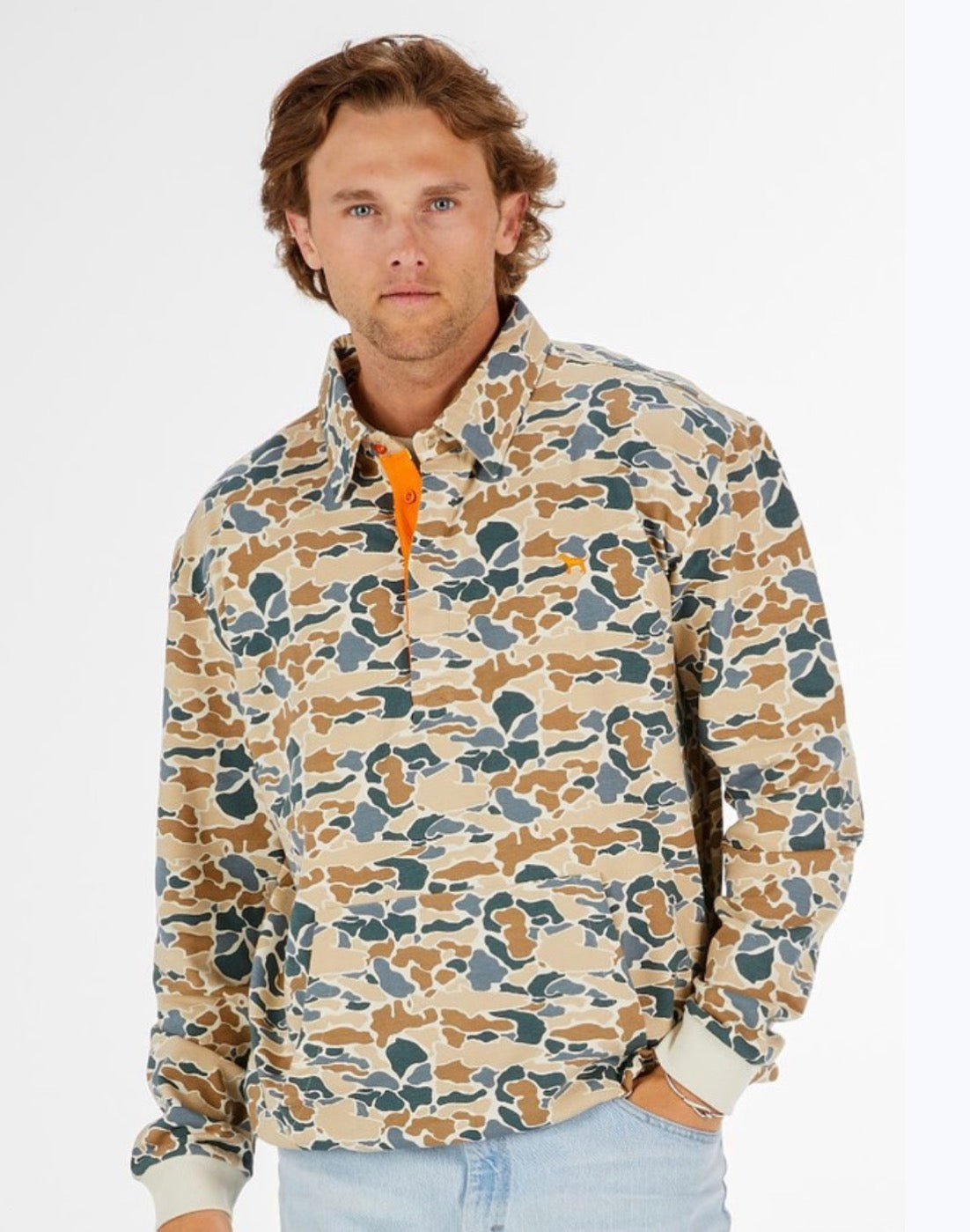 Simply Southern Men's Camo collard pullover