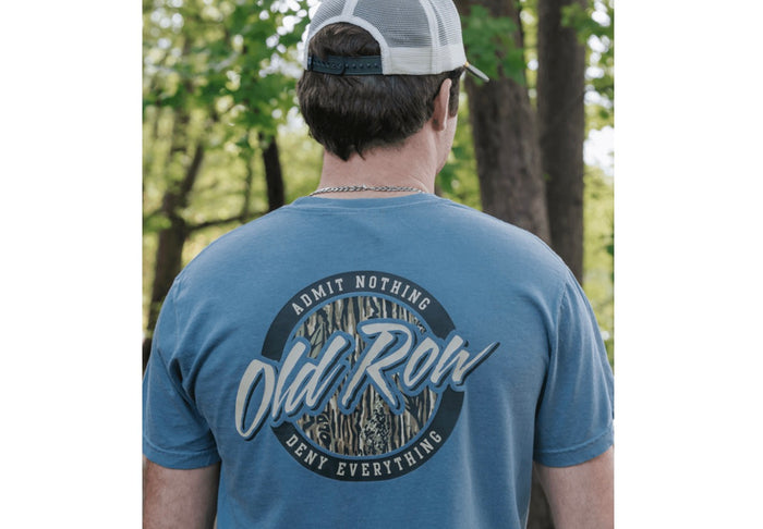 Old Row Camo Circle Logo Pocket Tee-blue jean