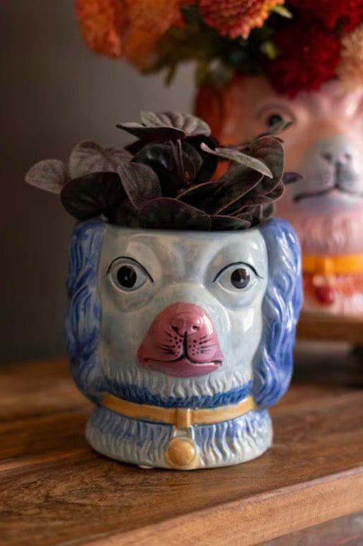 Vintage-Inspired Ceramic Colorful Dog Vases