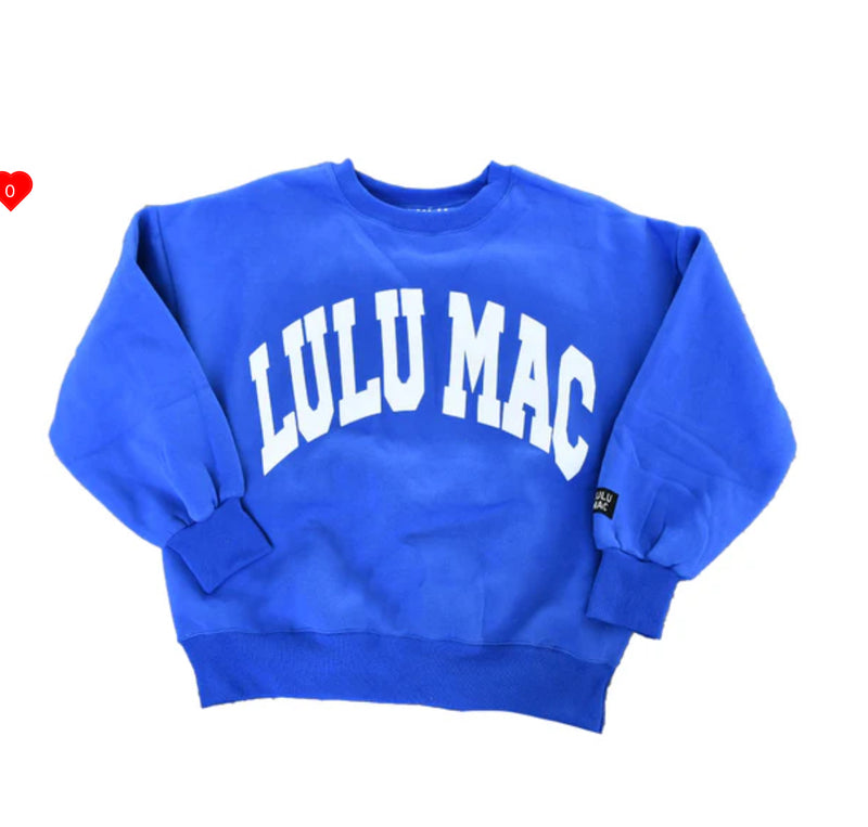 LULU MAC SWEATSHIRT ROYAL/WHITE - PUFF