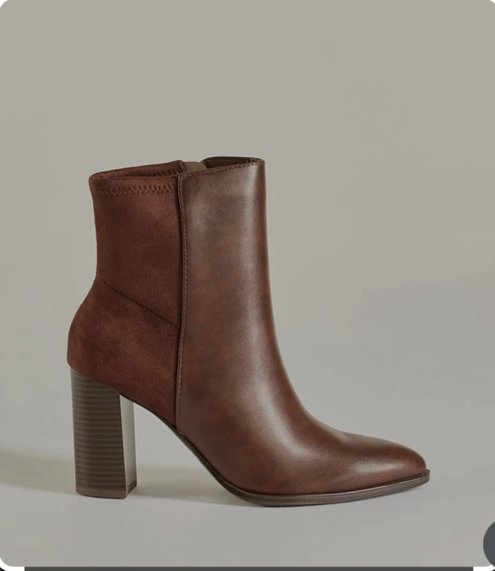 Soda Color Block Booties Mover Brown